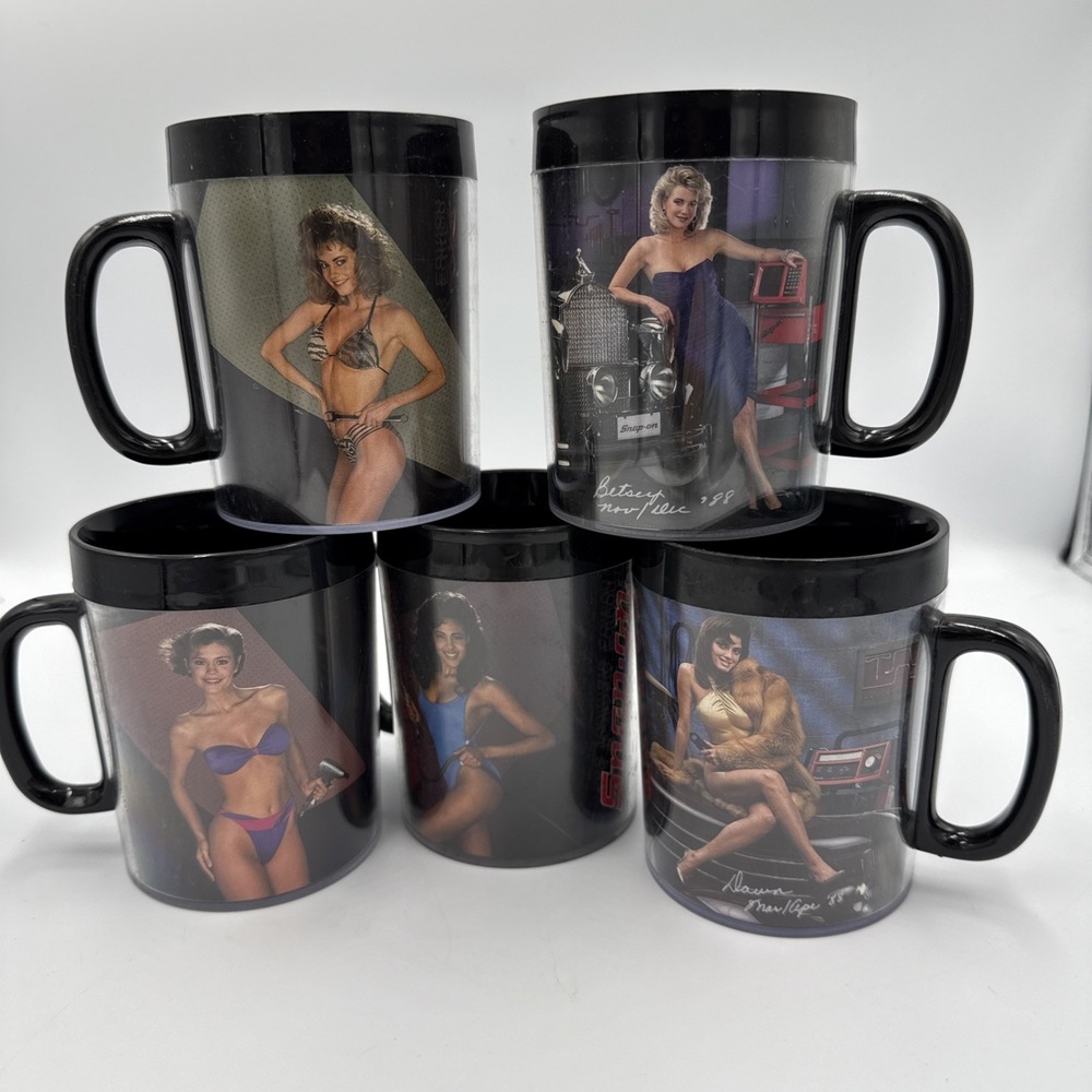 Two 1988 Snap-on Toolmate Edition Coffee Mugs ThermoServ Claire January February